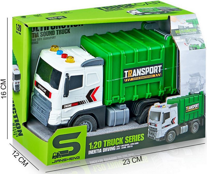 Камион за Боклук с Отваряем Кош със Звук и Светлина 23×16×12 см